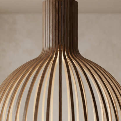 Lampada a sospensione in legno di betulla Octo 4240