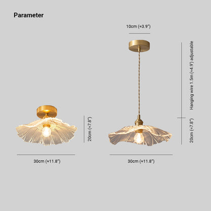 Lampada a sospensione in vetro a petali di fiore con paralume smerlato, ottone e vetro rosa vintage