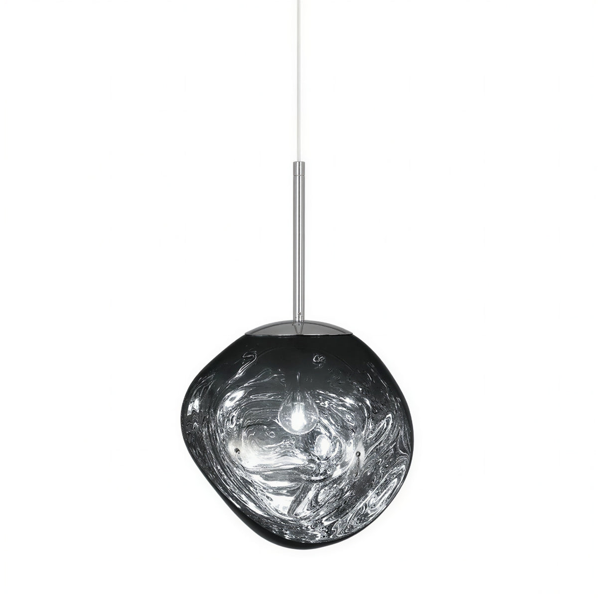 Lampada a sospensione in vetro soffiato a mano con paralume scultoreo