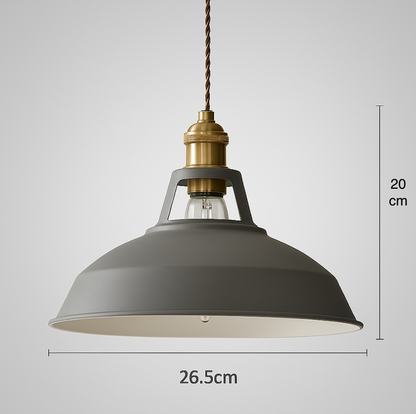 Lampada a sospensione industriale a cupola in metallo colorato LED per cucina