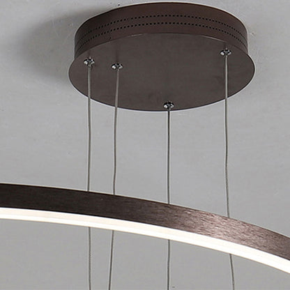 Lampada a sospensione LED a cluster di anelli circolari, nero oro caffè