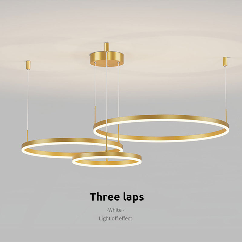 Lampada a sospensione LED a cluster di anelli circolari, nero oro caffè