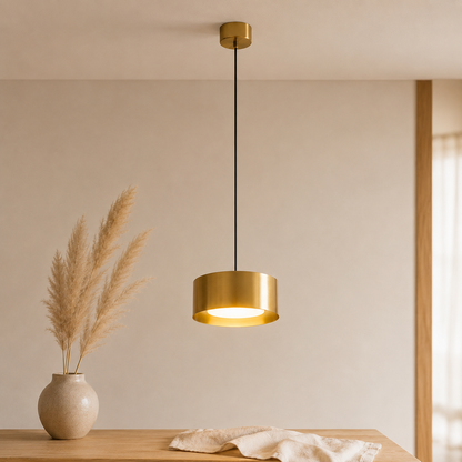 Lampada a sospensione LED a cupola in ferro, minimalista e compatta per isola cucina