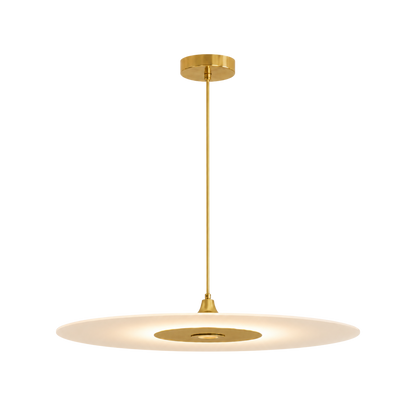 Lampada a sospensione LED a disco piatto moderna e minimalista in nero o oro