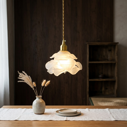 Lampada a sospensione LED bianca a forma di fiore