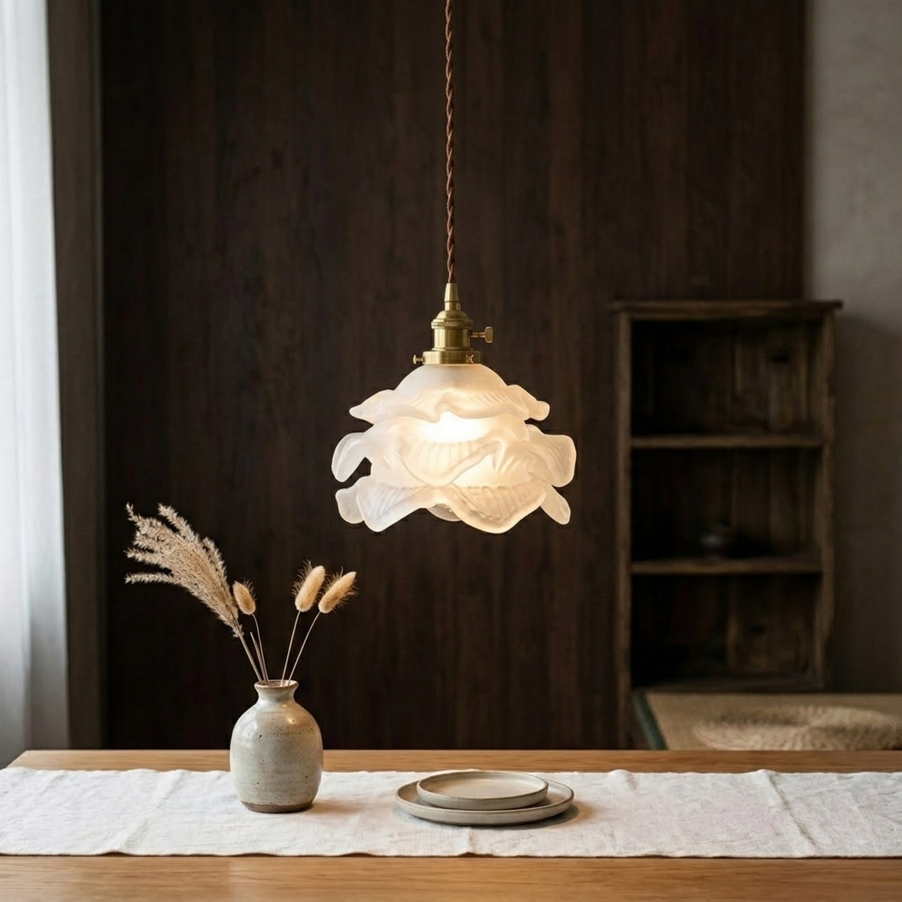 Lampada a sospensione LED bianca a forma di fiore