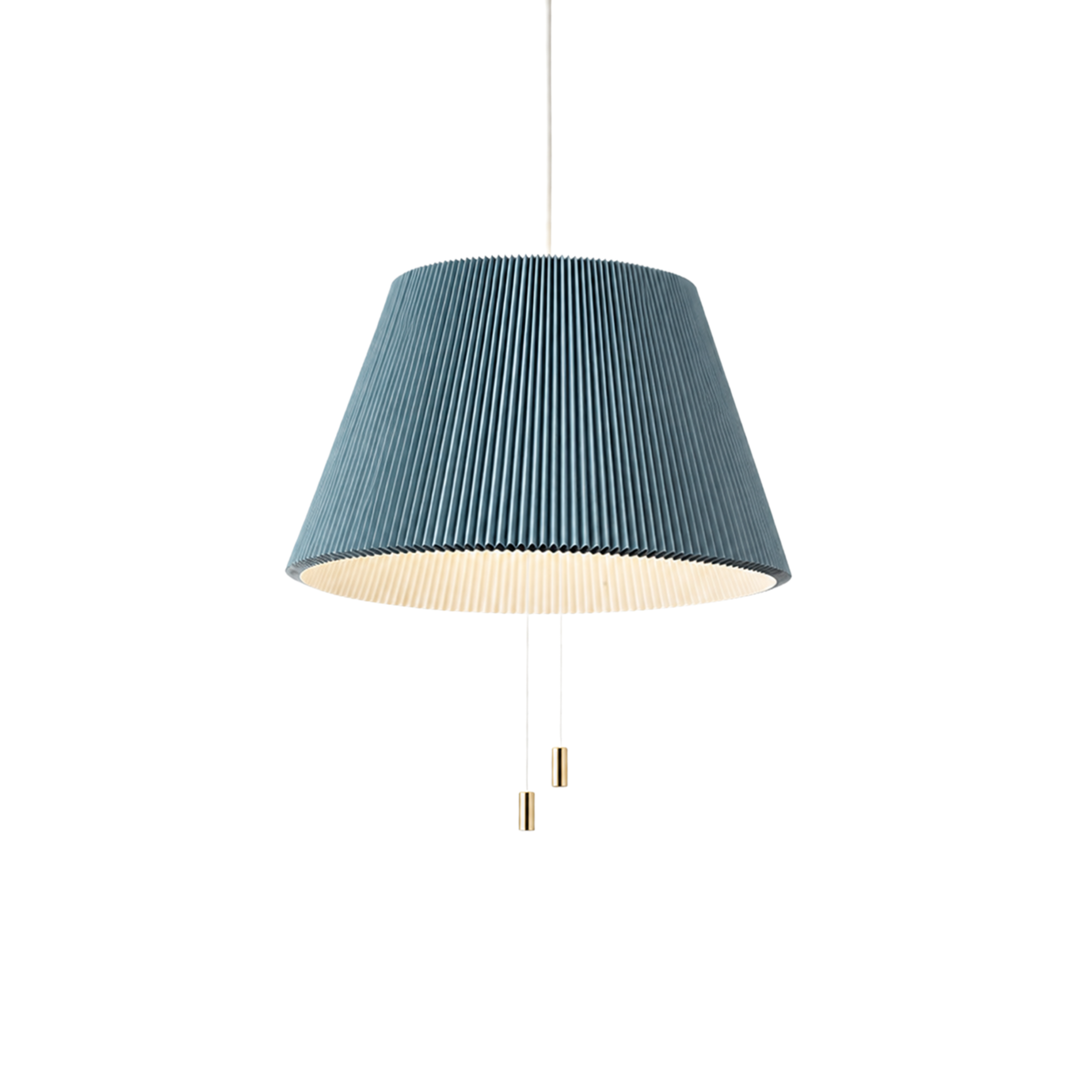 Lampada a sospensione LED con paralume plissettato in tessuto, stile scandinavo