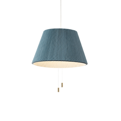Lampada a sospensione LED con paralume plissettato in tessuto, stile scandinavo