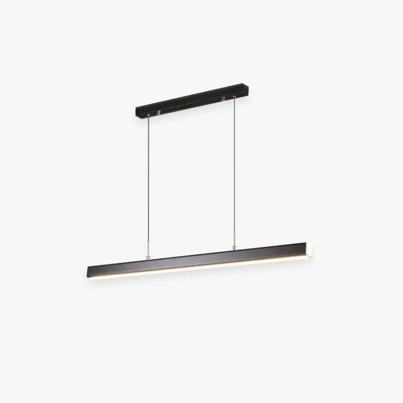 Lampada a sospensione LED lineare in metallo moderna, nera e marrone