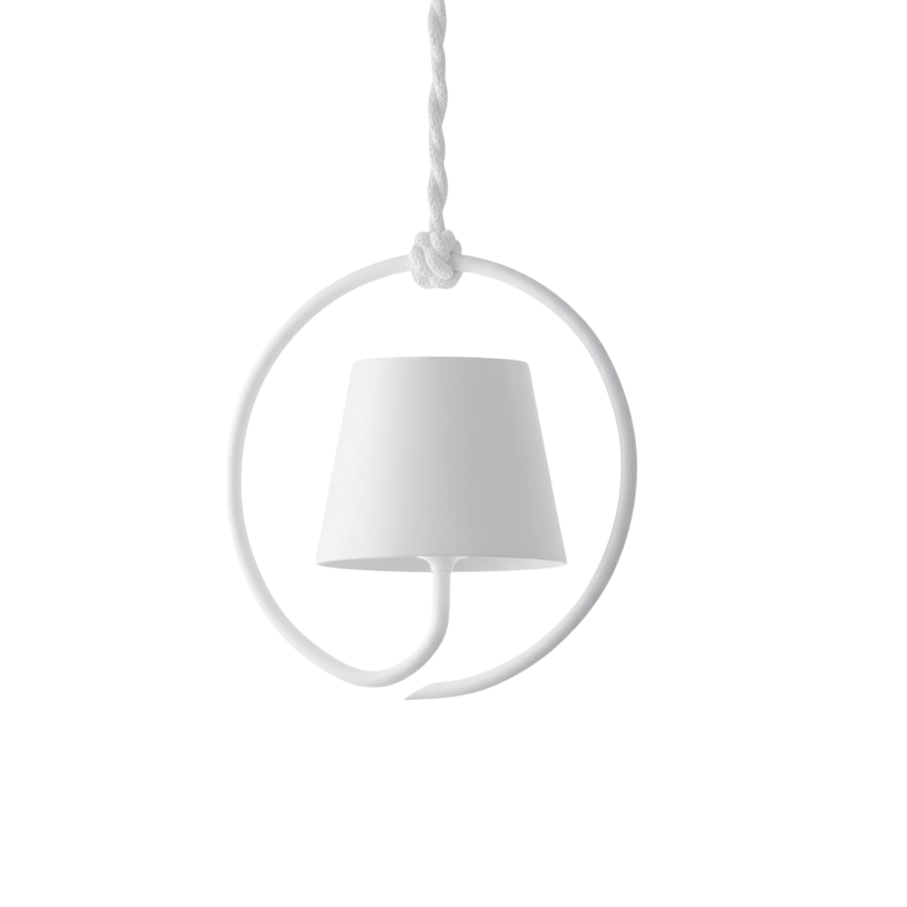 Lampada a sospensione LED minimalista ad anello con paralume conico