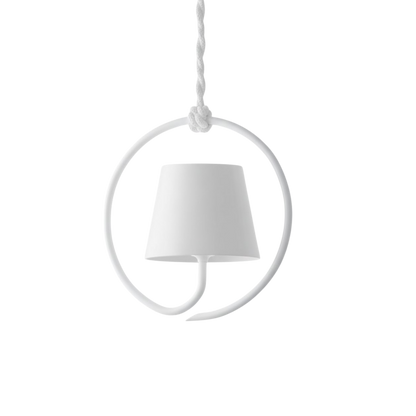 Lampada a sospensione LED minimalista ad anello con paralume conico