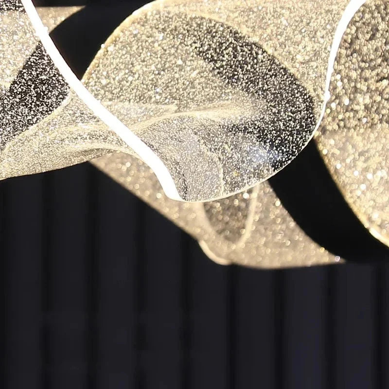 Lampada a sospensione LED moderna a onda per cucina, oro o nero