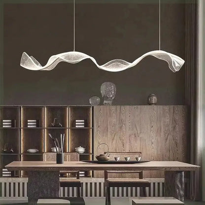 Lampada a sospensione LED moderna a onda per cucina, oro o nero
