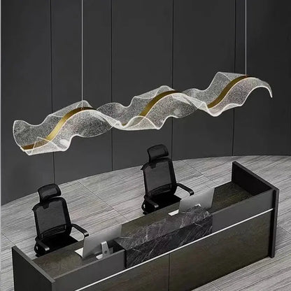 Lampada a sospensione LED moderna a onda per cucina, oro o nero