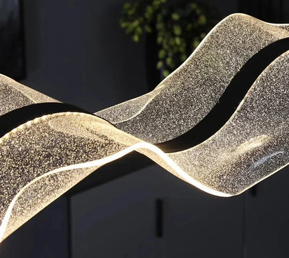 Lampada a sospensione LED moderna a onda per cucina, oro o nero