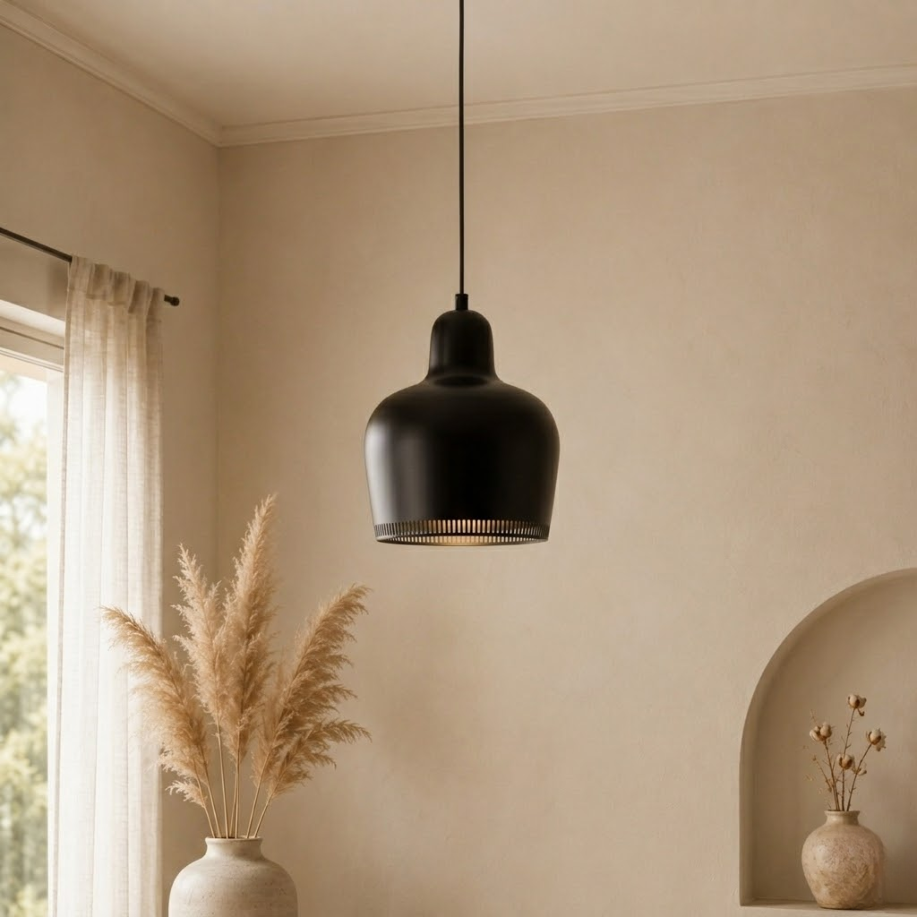 Lampada a sospensione LED moderna in metallo oro a campana