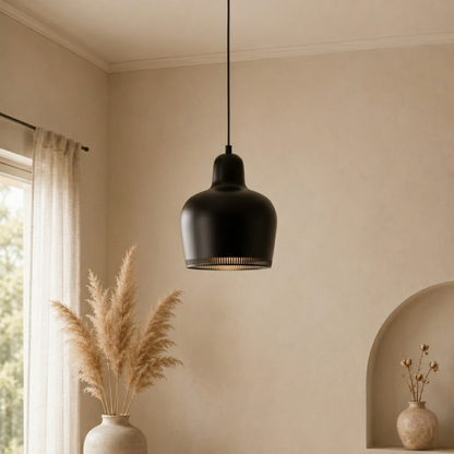 Lampada a sospensione LED moderna in metallo oro a campana