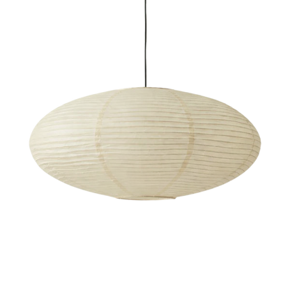Lampada a sospensione LED ovale in carta di riso wabi sabi