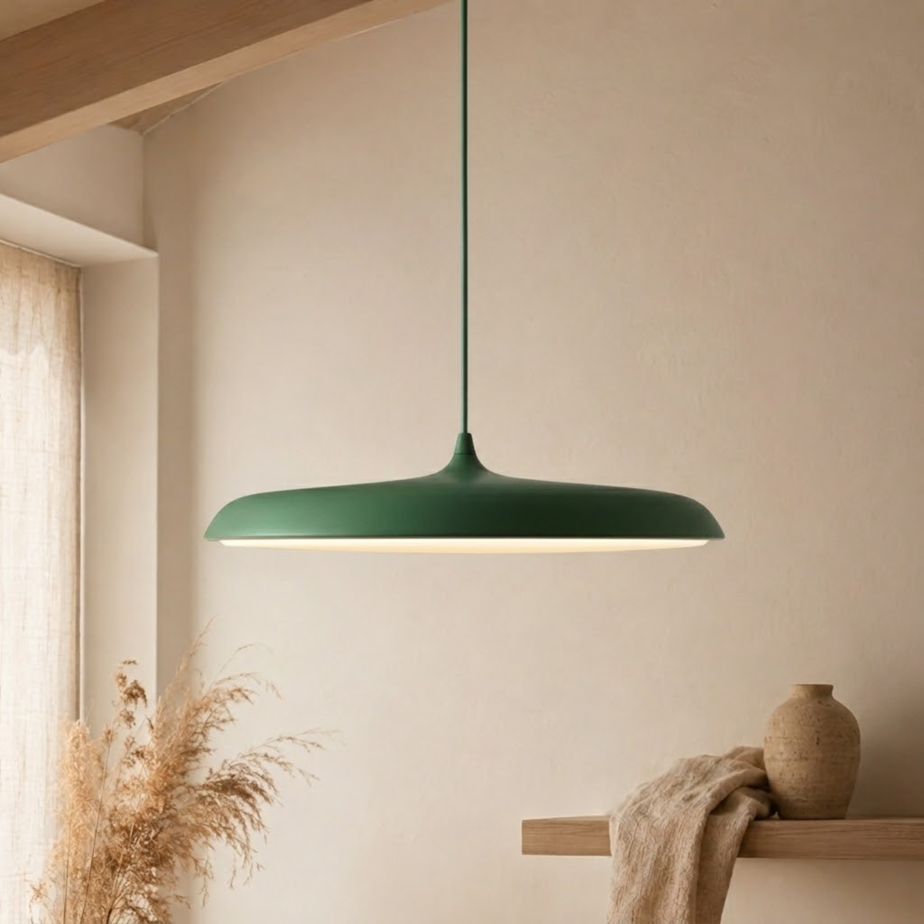 Lampada a sospensione LED sottile in alluminio nero