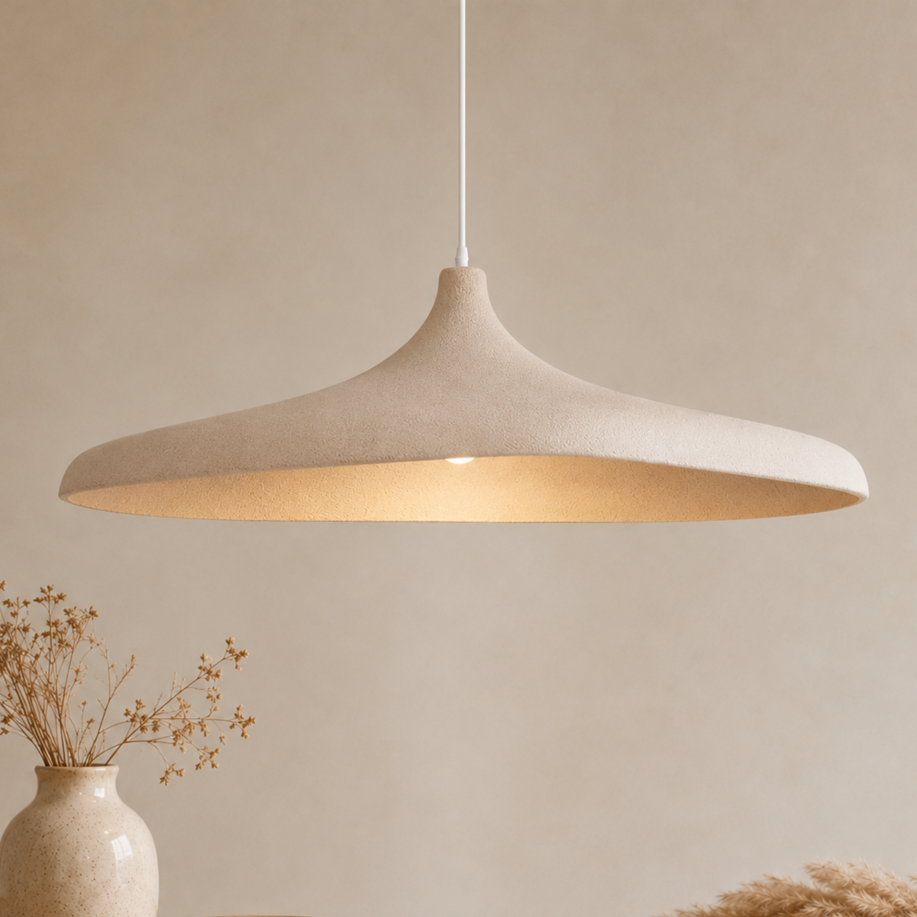 Lampada a sospensione LED wabi sabi giapponese effetto carta