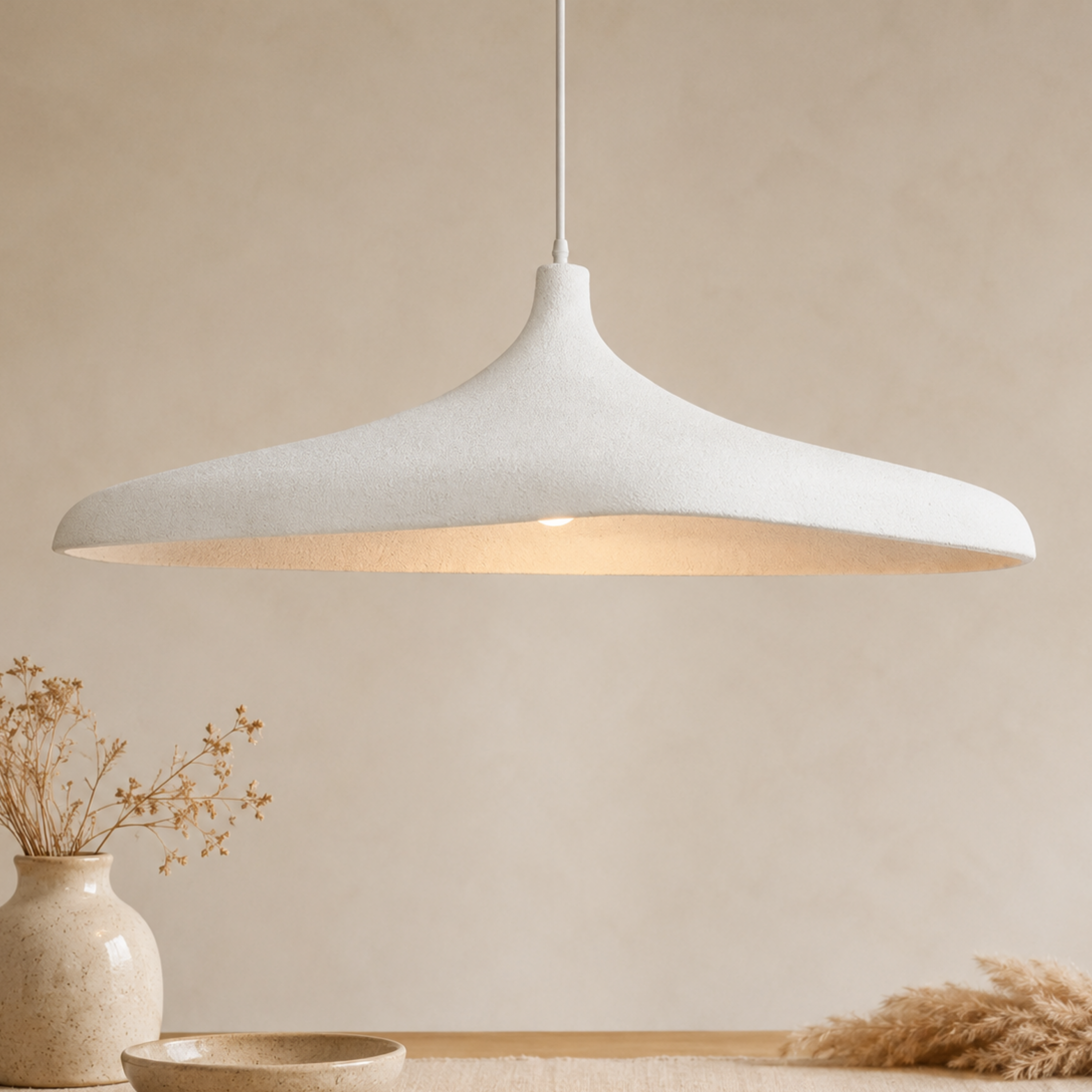Lampada a sospensione LED wabi sabi giapponese effetto carta
