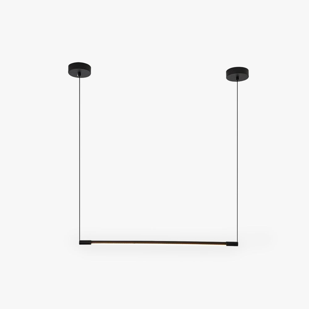 Lampada a sospensione lineare nera minimalista in metallo e acrilico, barra LED dimmerabile