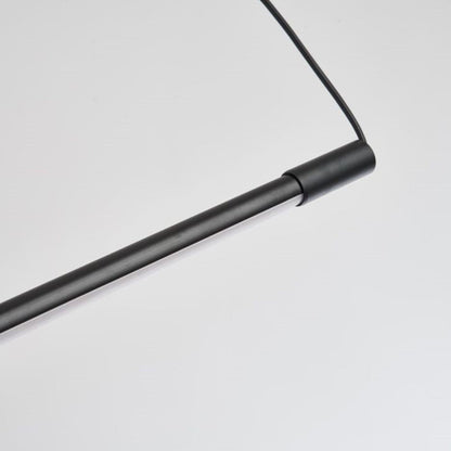 Lampada a sospensione lineare nera minimalista in metallo e acrilico, barra LED dimmerabile