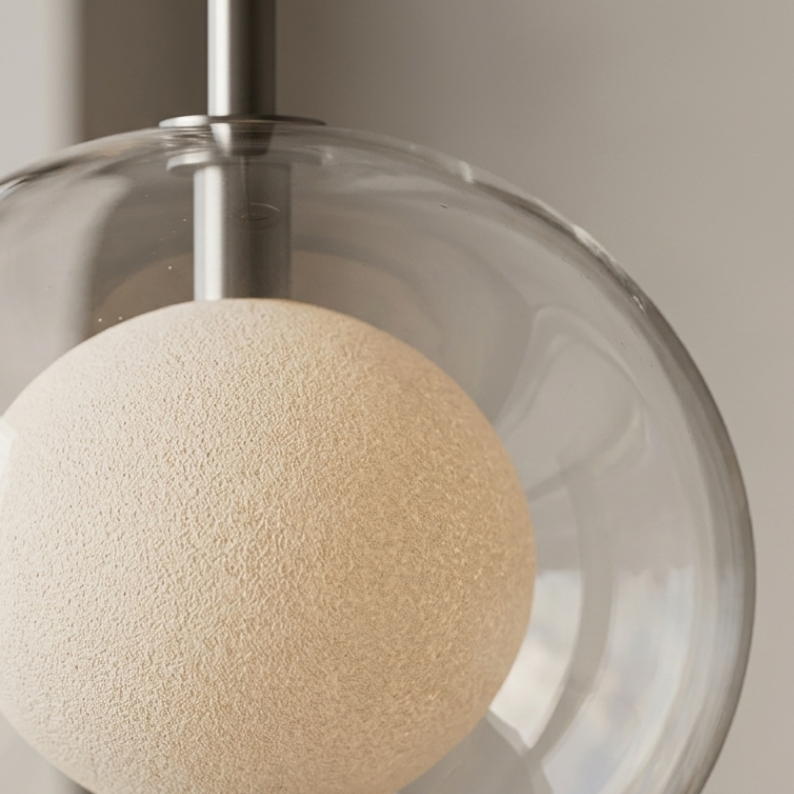 Lampada a sospensione minimalista a globo in vetro dimmerabile con LED integrato