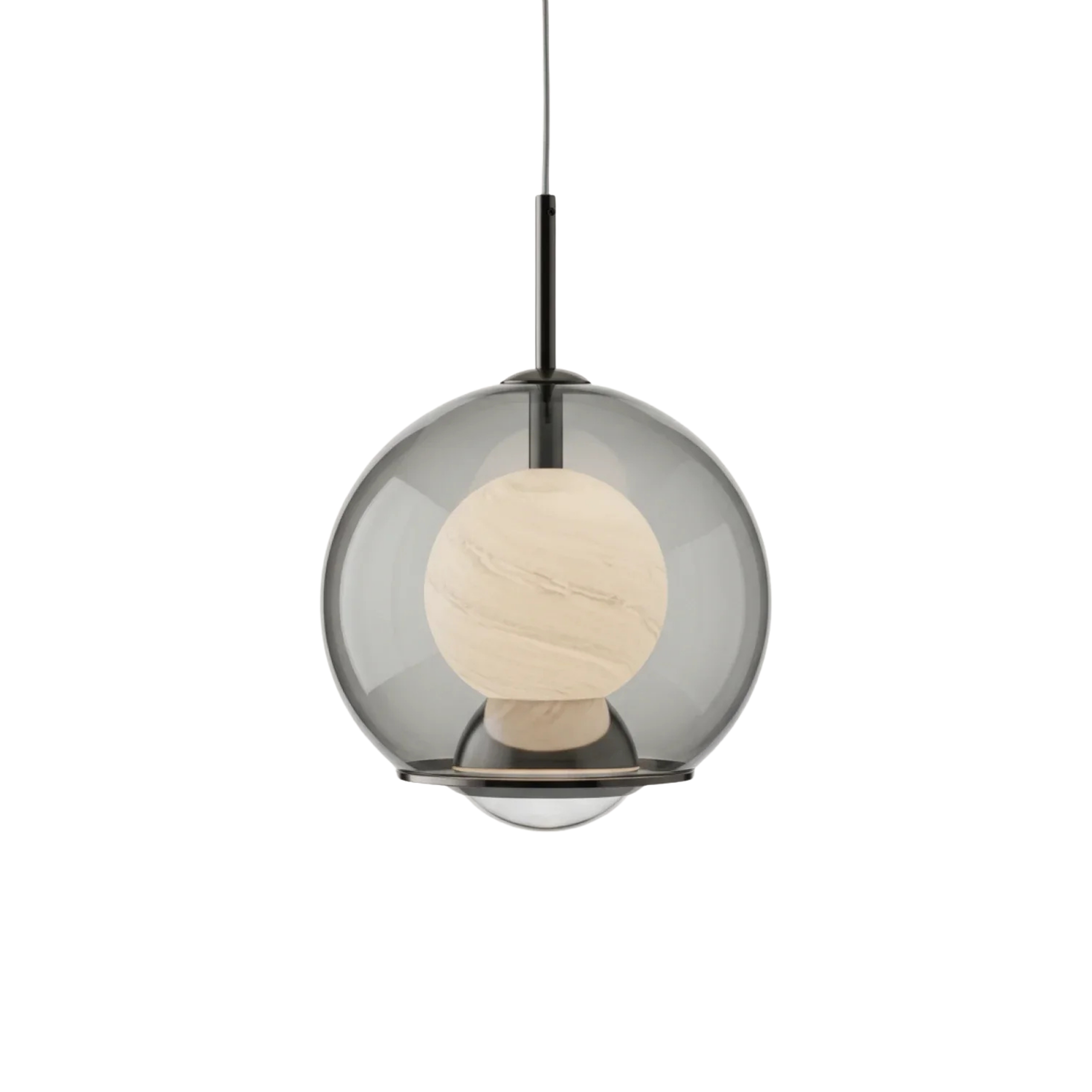 Lampada a sospensione minimalista a globo in vetro dimmerabile con LED integrato