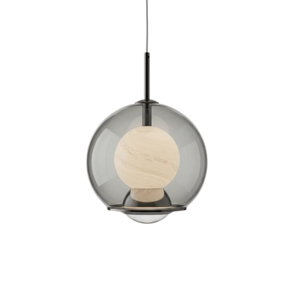 Lampada a sospensione minimalista a globo in vetro dimmerabile con LED integrato