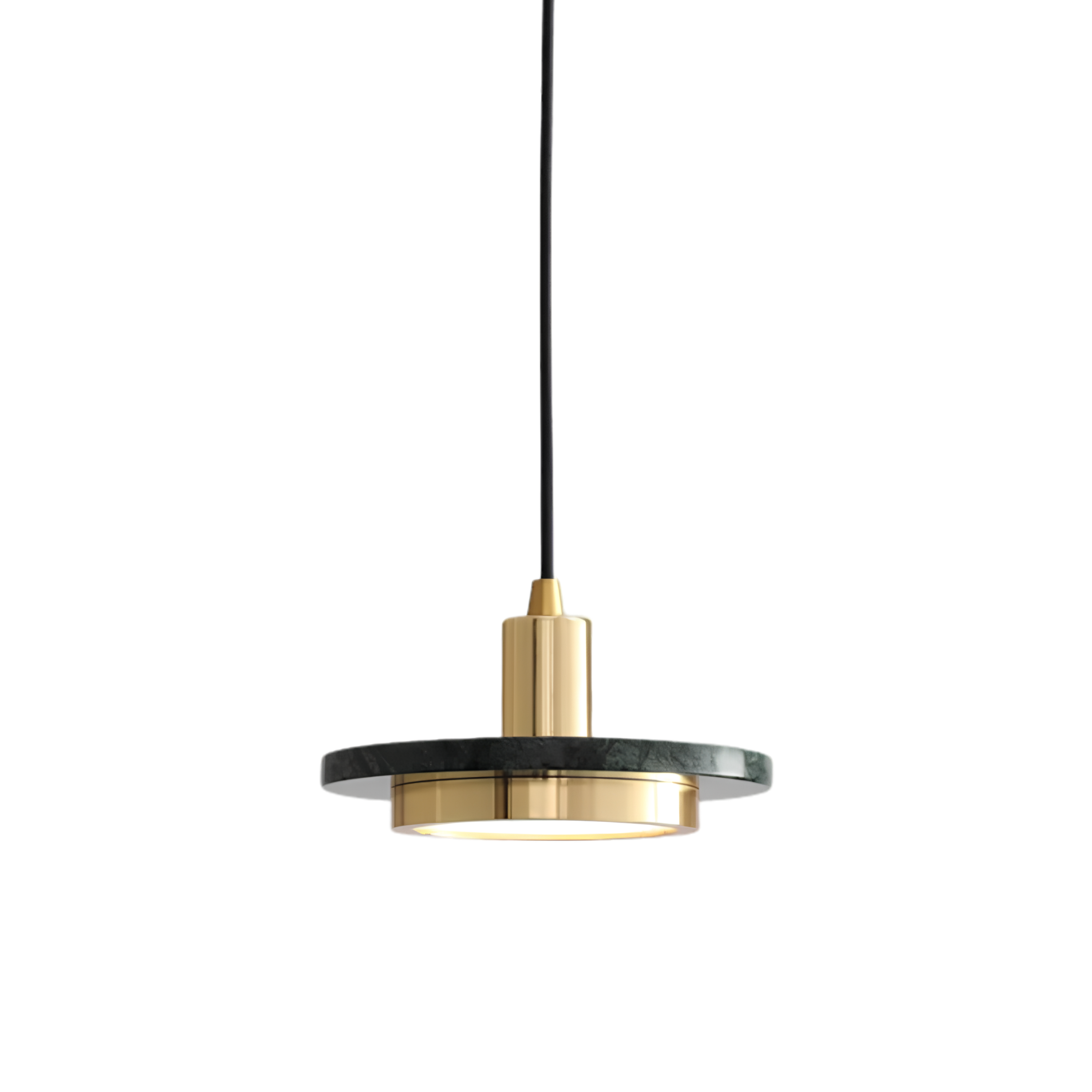 Lampada a sospensione moderna a cupola in ferro e pietra, LED a tre colori per sala da pranzo