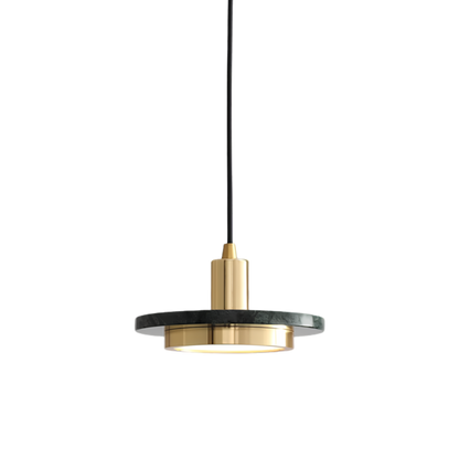 Lampada a sospensione moderna a cupola in ferro e pietra, LED a tre colori per sala da pranzo