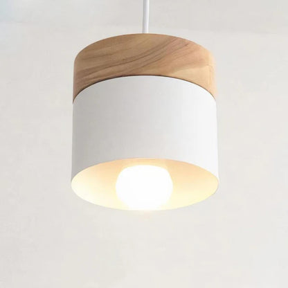Lampada a sospensione moderna con base minimalista in legno