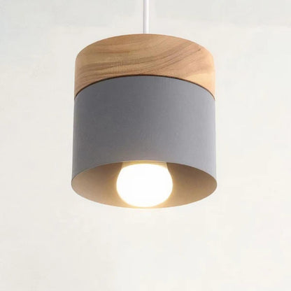 Lampada a sospensione moderna con base minimalista in legno
