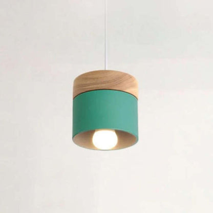 Lampada a sospensione moderna con base minimalista in legno