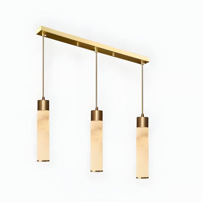 Lampada a sospensione moderna in alabastro con base in ottone