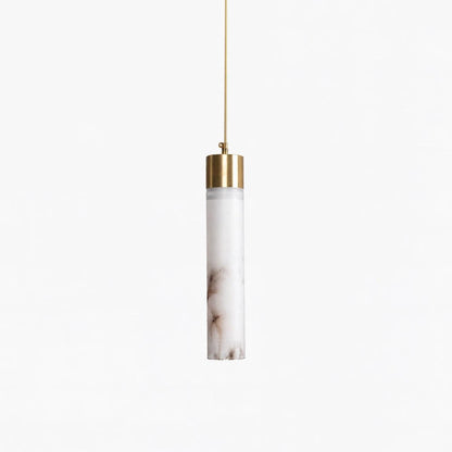 Lampada a sospensione moderna in alabastro con base in ottone