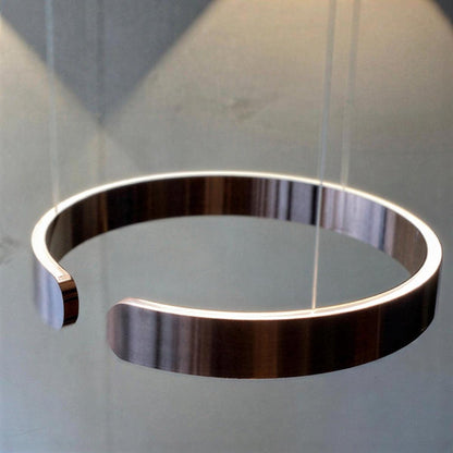 Lampada a sospensione moderna rotonda ad anello da soffitto