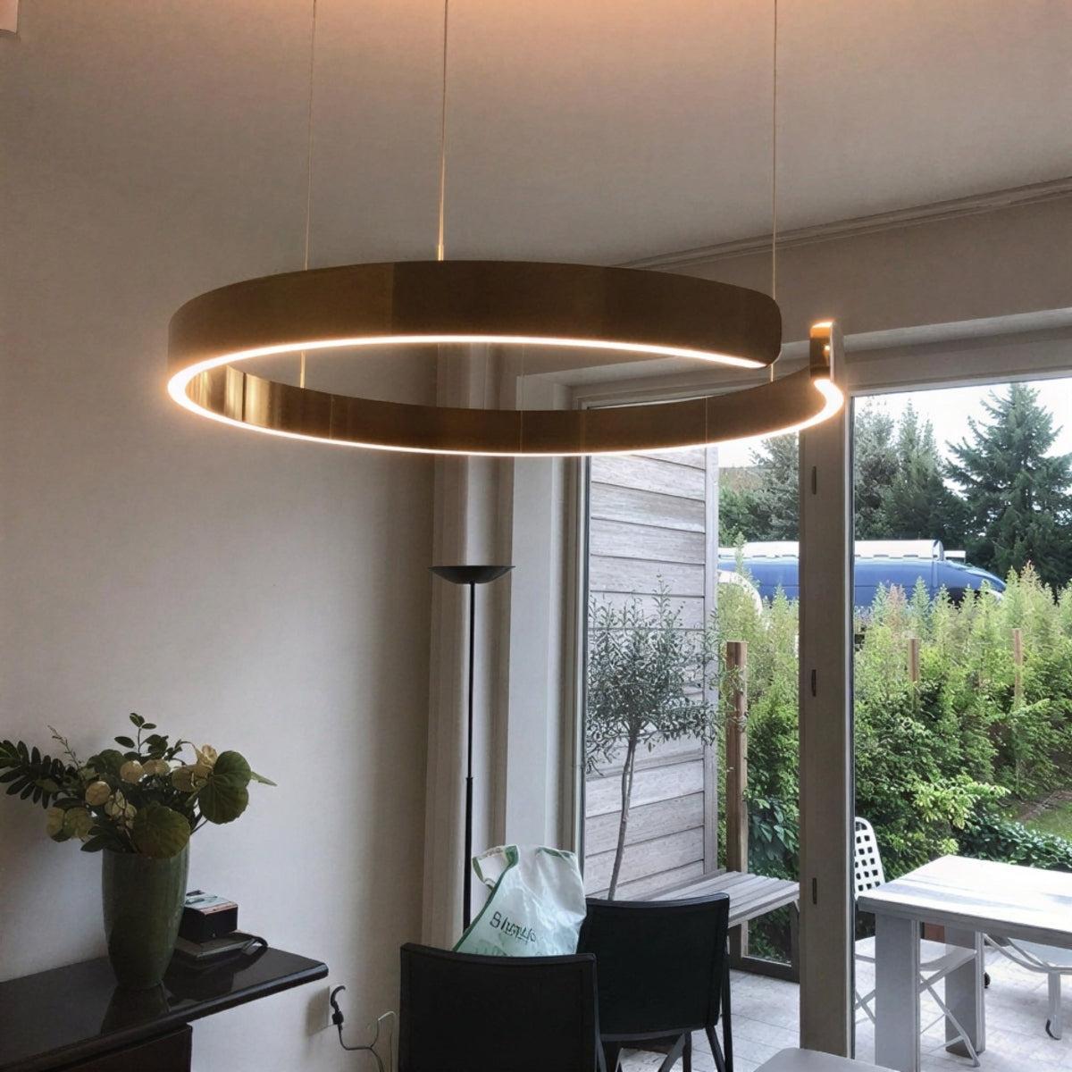 Lampada a sospensione moderna rotonda ad anello da soffitto