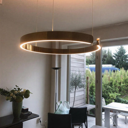 Lampada a sospensione moderna rotonda ad anello da soffitto