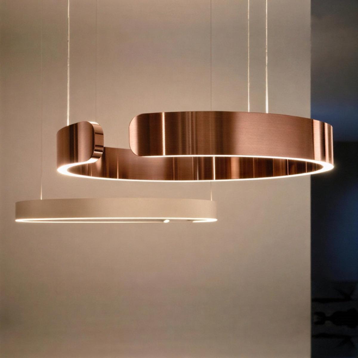 Lampada a sospensione moderna rotonda ad anello da soffitto