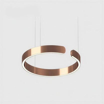 Lampada a sospensione moderna rotonda ad anello da soffitto