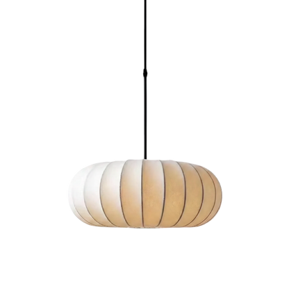 Lampada a sospensione ovale in seta bianca, stile scandinavo