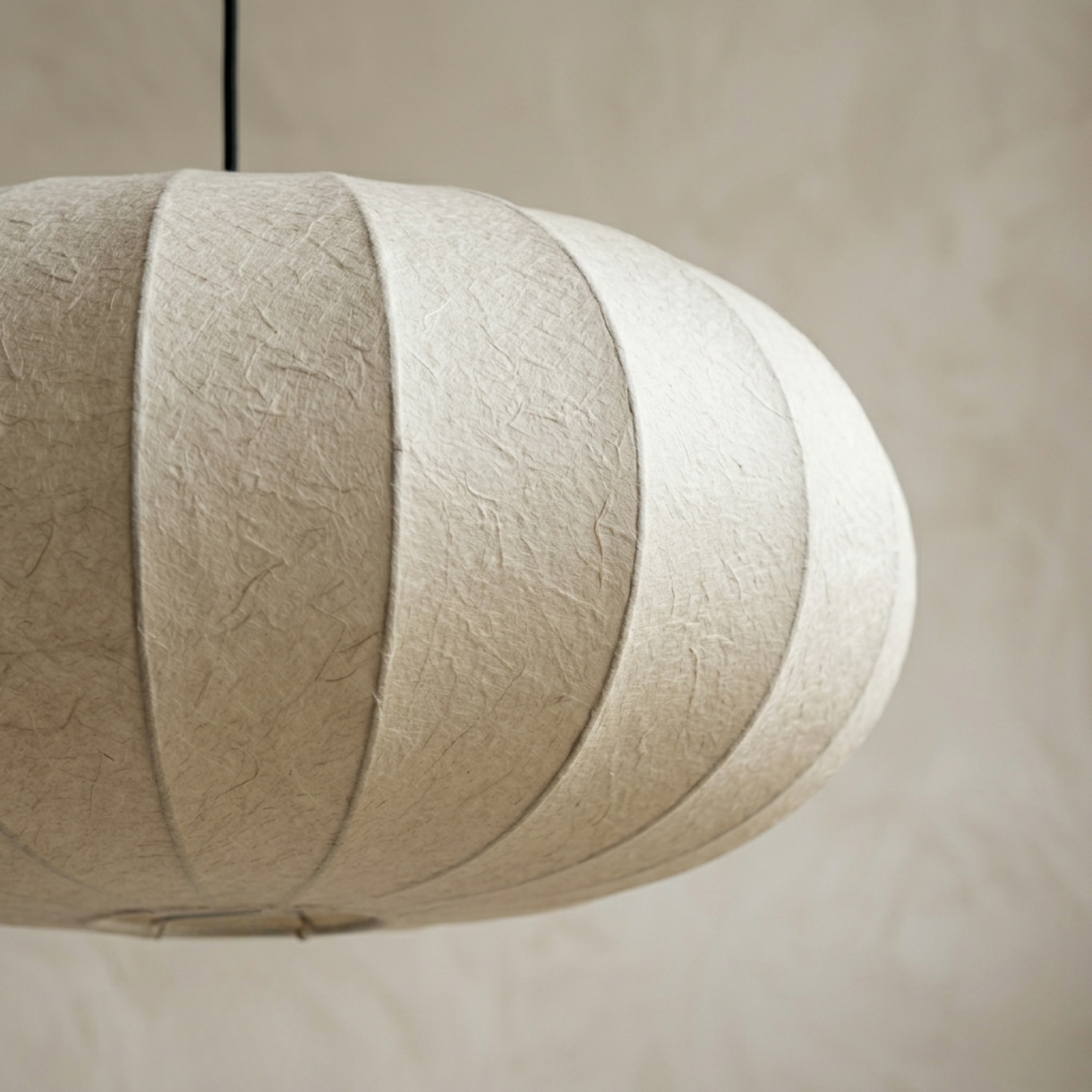 Lampada a sospensione ovale in seta bianca, stile scandinavo