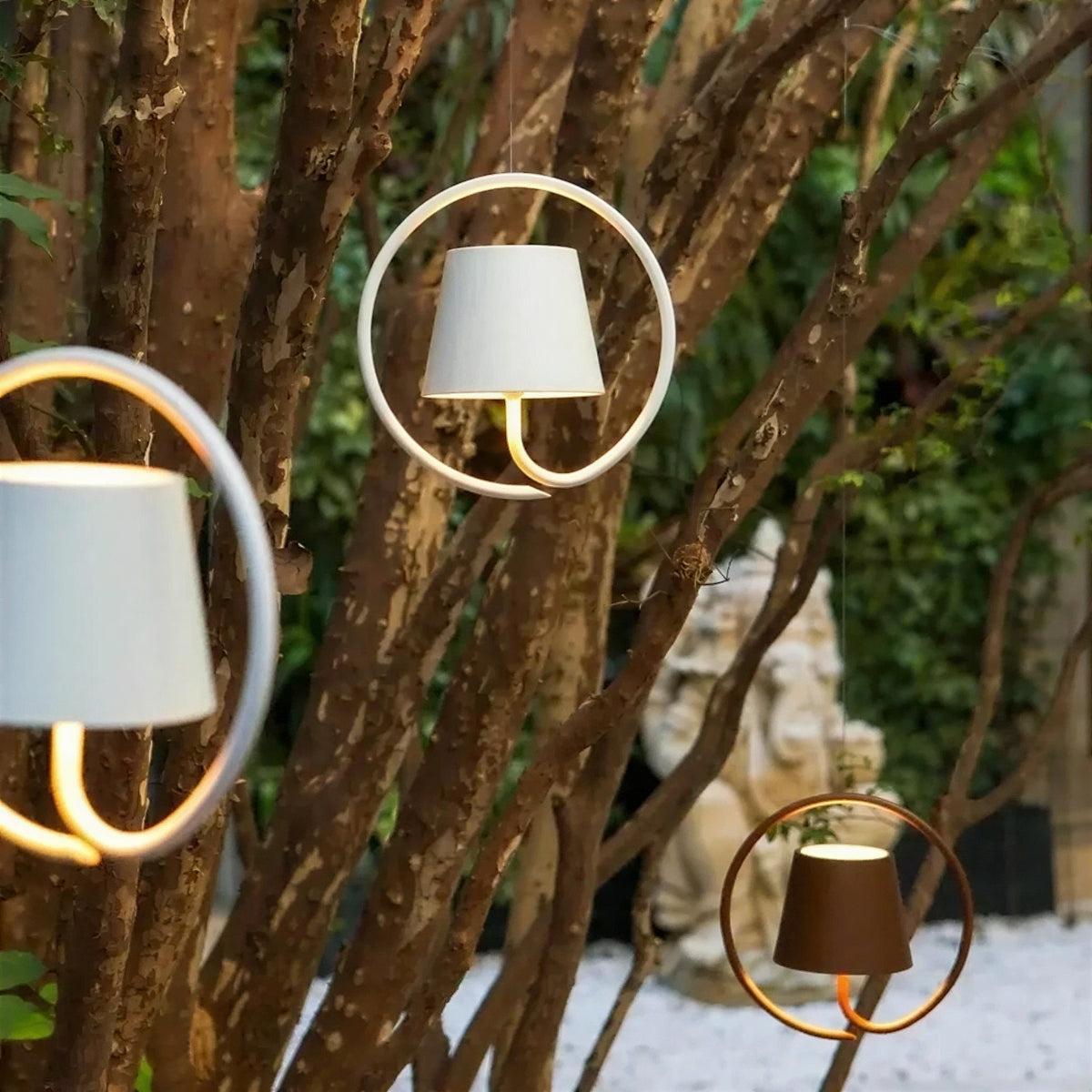 Lampada a sospensione ricaricabile ad anello con dimmer touch per esterni