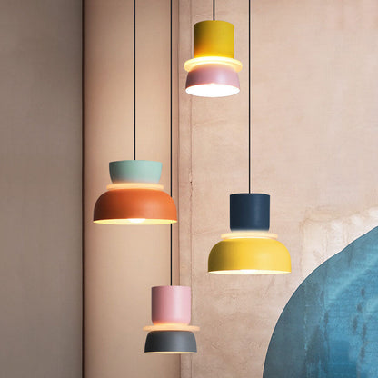 Lampada a sospensione scandinava a cupola in lega di zinco bicolore