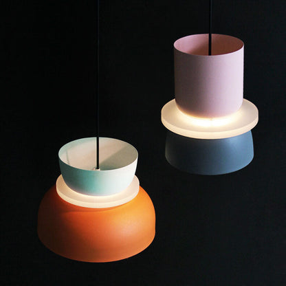 Lampada a sospensione scandinava a cupola in lega di zinco bicolore