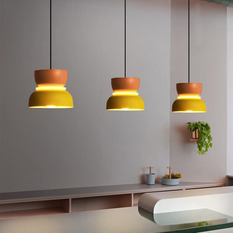 Lampada a sospensione scandinava a cupola in lega di zinco bicolore