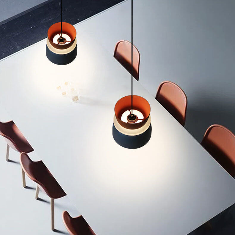 Lampada a sospensione scandinava a cupola in lega di zinco bicolore
