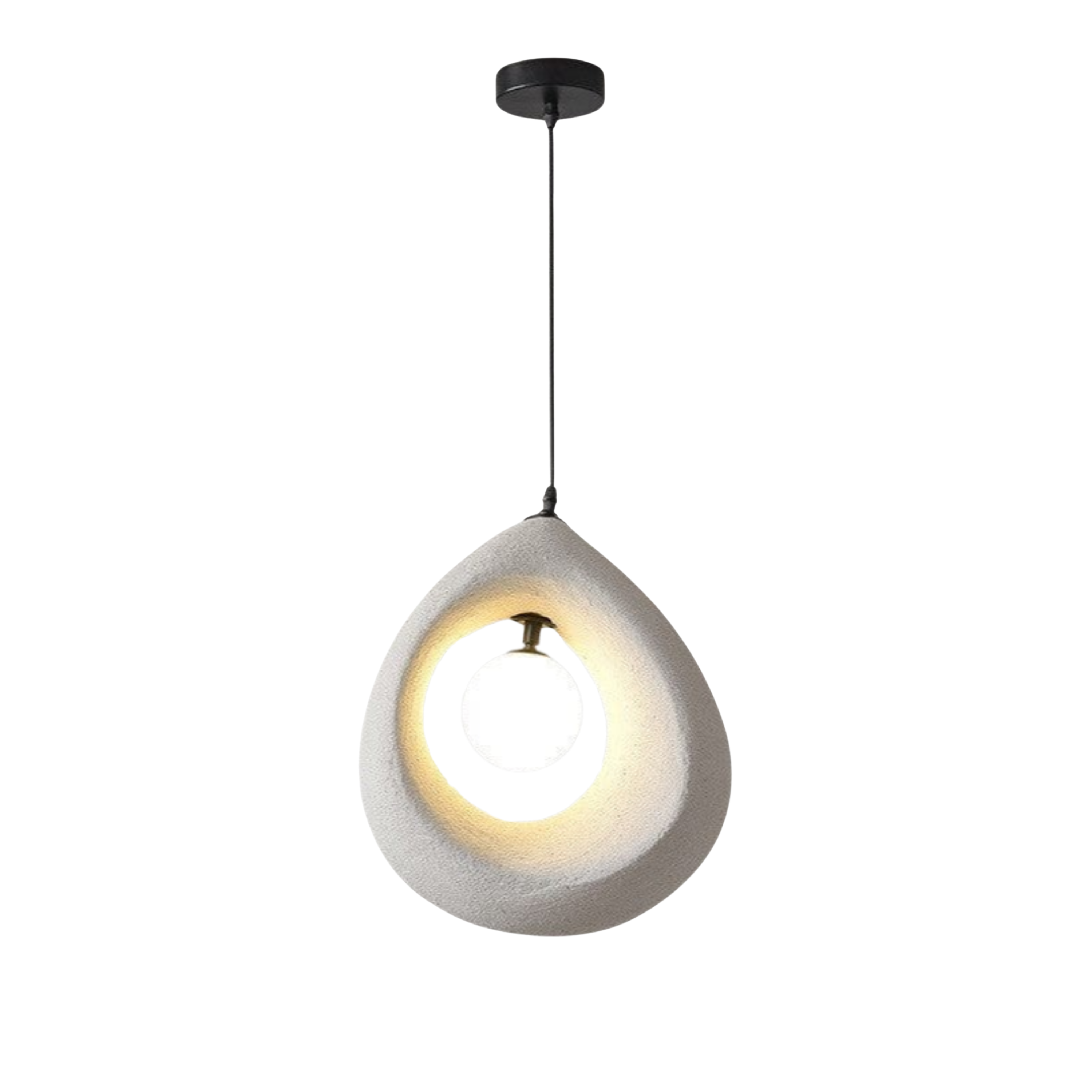 Lampada a sospensione scultorea a goccia wabi sabi japandi